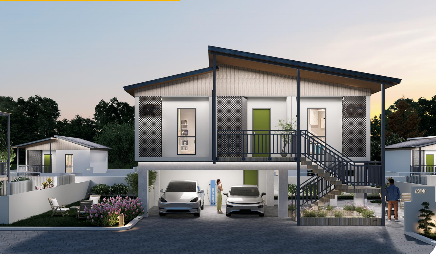 Elegant Modular house with precast reinforced concrete walls and light‑steel roof