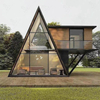 Triangle Wooden Mobile Homestay Prefab Modular House with Traditional Design Garden Living Bathroom Kitchen Easy to Install