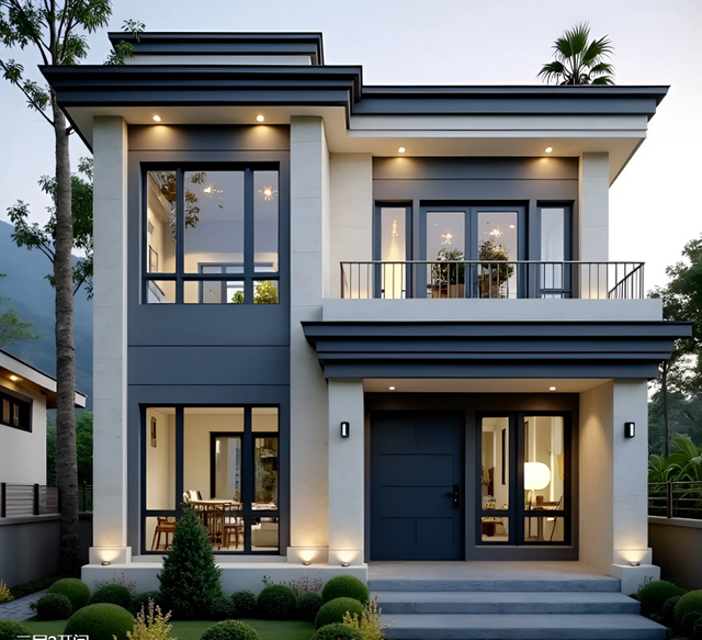 Luxury Light Steel Structure Villas with Mid-Century Modern Design and 41-80mph Wind Resistance Made in Jiangsu China