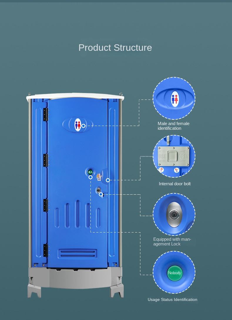 Modern HDPE Thickened Mobile Environmental Protection Portable Outdoor Toilet with Shower Room