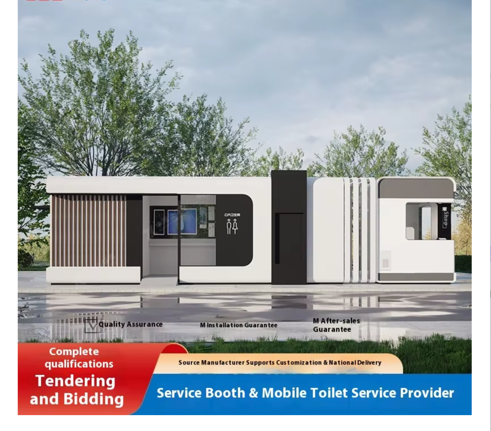 High-End Eco-Friendly Mobile Restroom Smart Outdoor Public Toilet for Bathrooms Container House for Mobile Shower Rooms