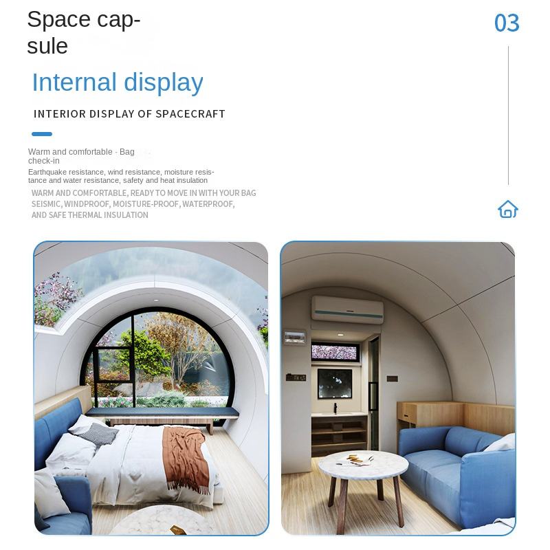 Source Manufacturers Supply Space Capsule Integrated Micro-House Steel Mobile Home for Homestay and Villa Container Material