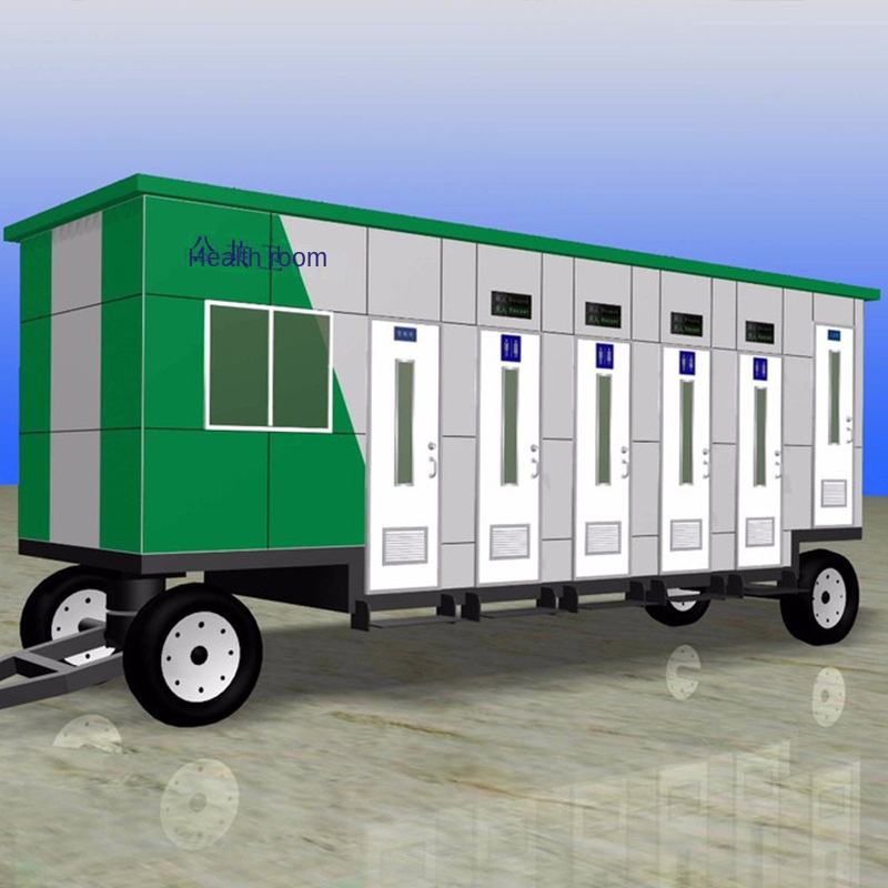 Customized Trailer Mobile Environmental Protection Toilet Plastic Material for Scenic Construction Site Public Toilet Rental