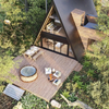 Modular Modern Luxury Vacation Prefabricated Wooden House with Triangle Glass Design for Villa/Hotel Use