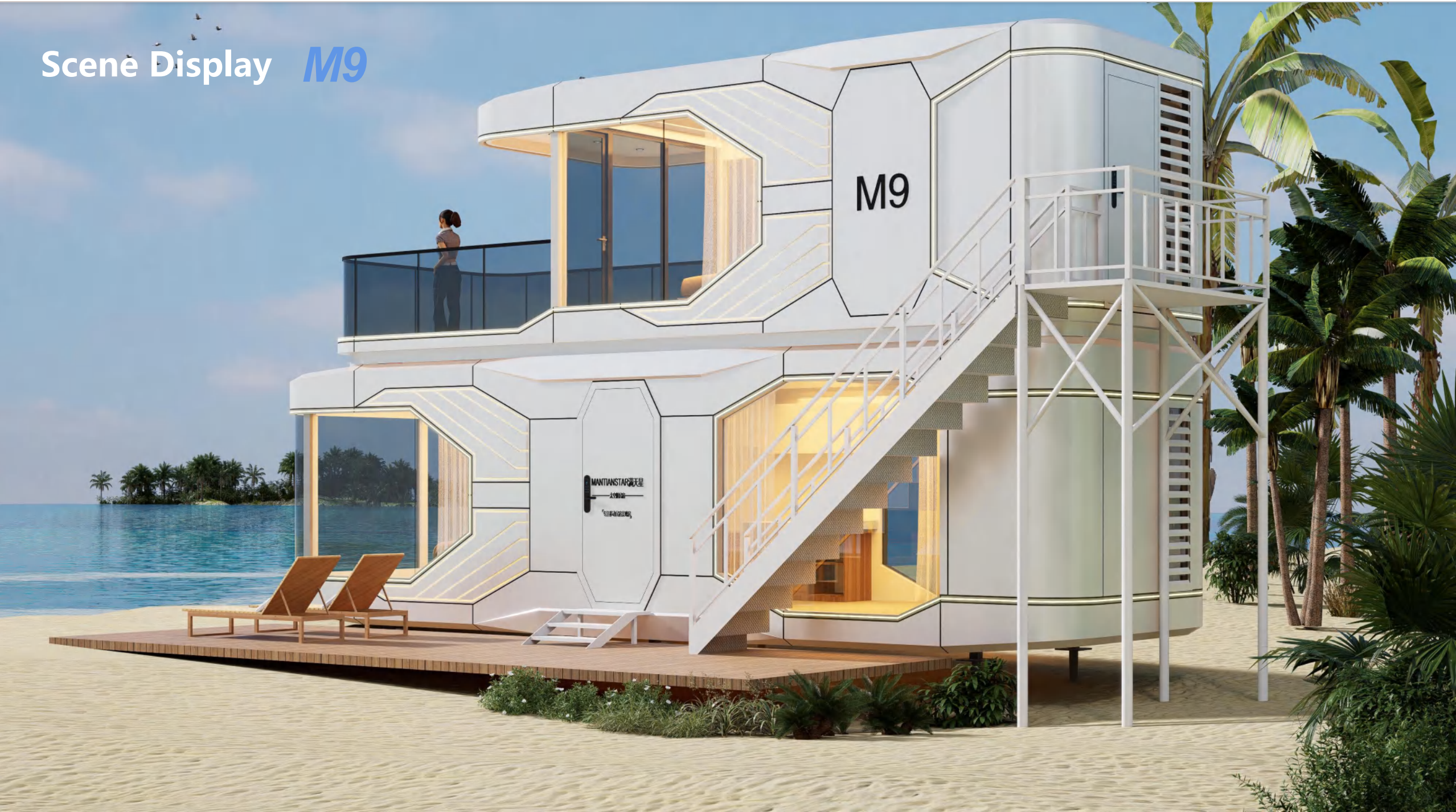 Luxury Double-Deck Space Capsule Home System Mobile Beach Hotel & Homestay Container Houses for Supermarket & Office Building