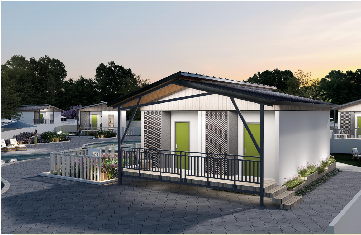 Elegant Modular house with precast reinforced concrete walls and light‑steel roof