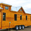 Mobile Trailer Tiny House Modern Prefab Home Portable Modular Cabin on Wheels Wooden Kitchen Bathroom Sleeping Space Living Use