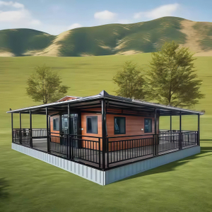 Customized 20ft 30ft 40ft Villa Double Wing Prefab Home Expandable Folding Mobile Container House for Camp Outdoor