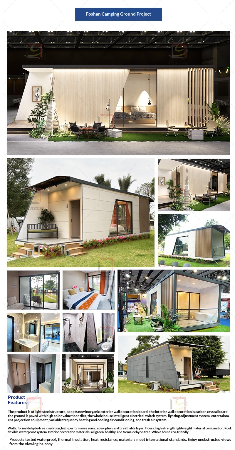 Modular Light Steel Movable Activity Camping House Outdoor Homestay Anticorrosive High-end Villa Fine Decoration Floor Standing
