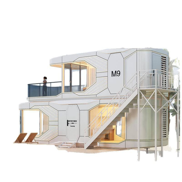 Luxury Double-Deck Space Capsule Home System Mobile Beach Hotel & Homestay Container Houses for Supermarket & Office Building