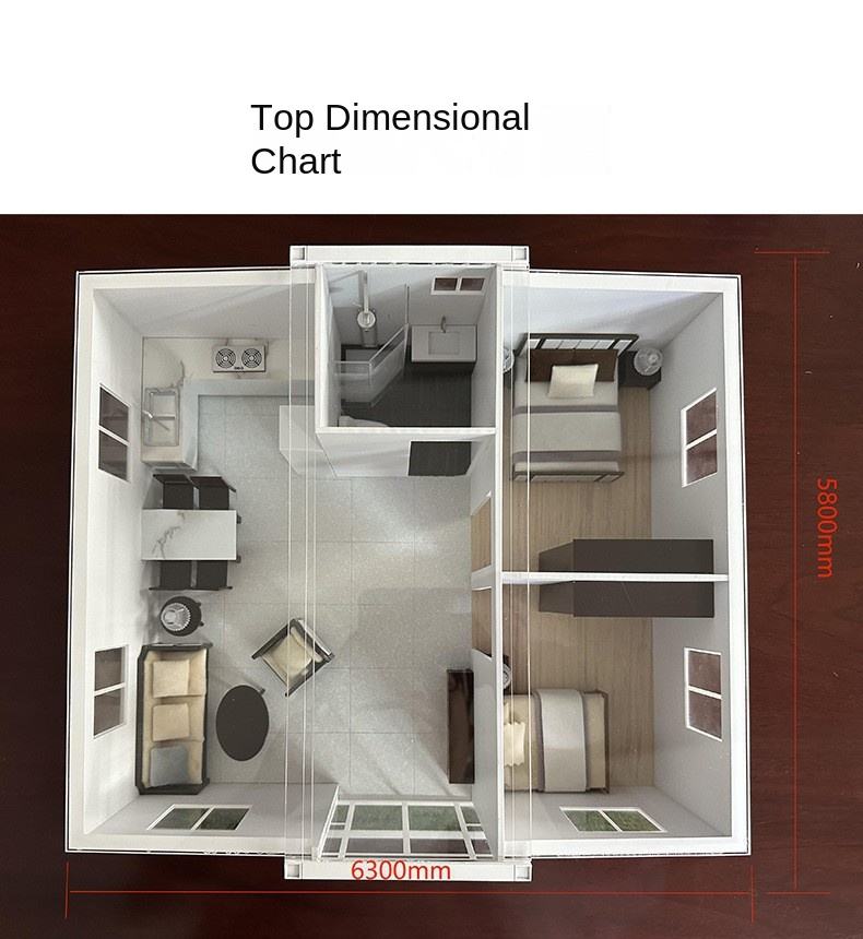 Triple-In-One Expandable Folding Steel Container House Factory-Supplied Modern Villa Use Double-Wing Deployable Container Office