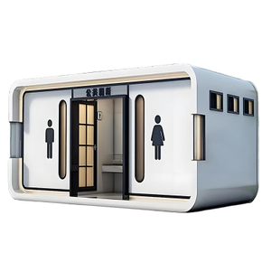 Modern Design Eco-Friendly Public Toilet Apple Warehouse Mobile Steel Structure Carved Metal Plate Made Sandwich Panel Container