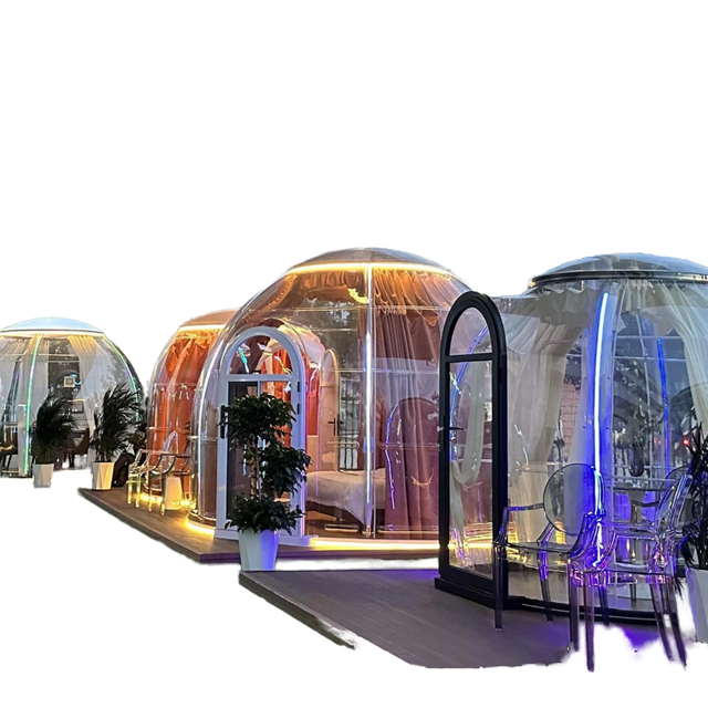 360 Panoramic Transparent Steel Spherical Tent Mobile Starry Sky Room for Hotels Outdoor Camping Homestays
