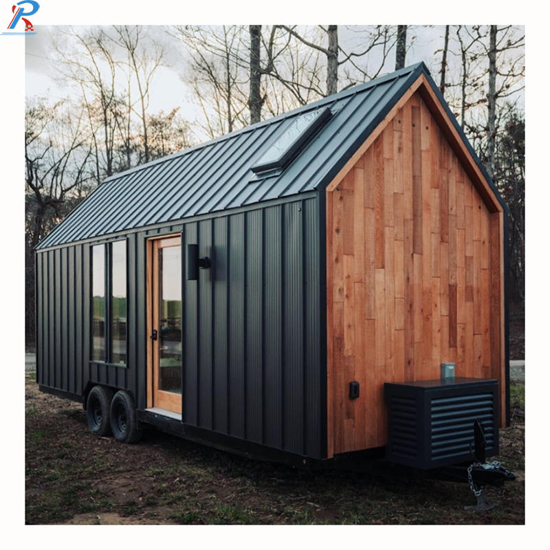 Prefabricated Mobile Space Modern House Small Trailer House With Wheels With a Loft Travel Trailer