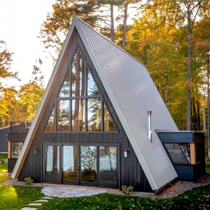 Triangle Wooden Mobile Homestay Prefab Modular House with Traditional Design Garden Living Bathroom Kitchen Easy to Install