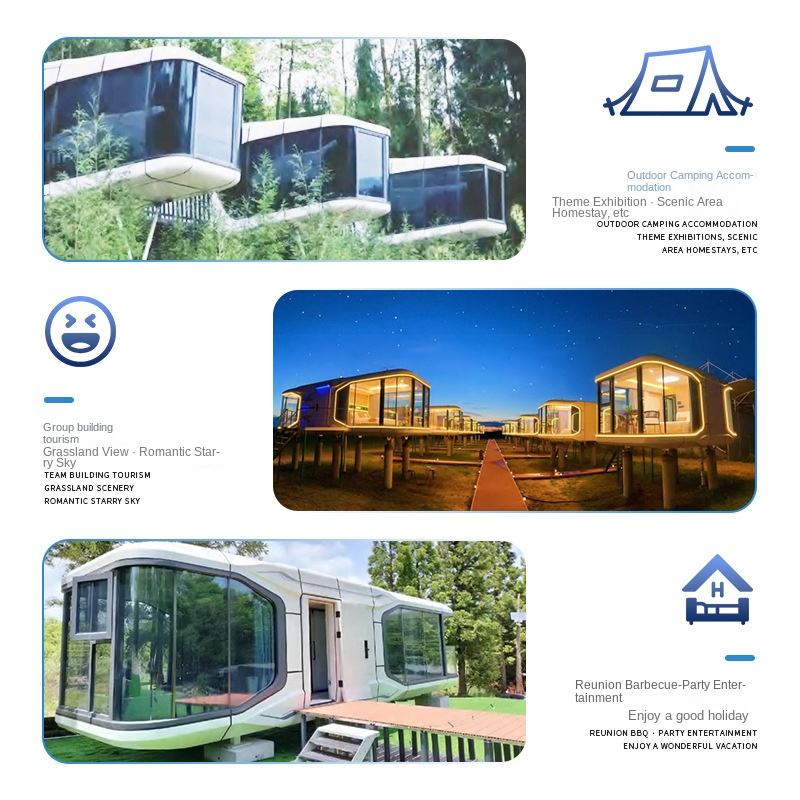 Source Manufacturers Supply Space Capsule Integrated Micro-House Steel Mobile Home for Homestay and Villa Container Material