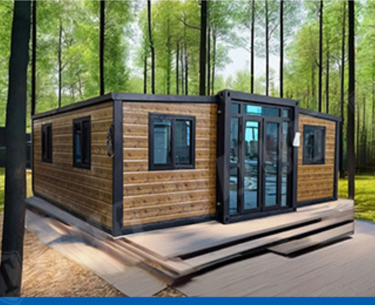 Double Wing Expansion Steel Folding Box with Eaves Terrace Prefabricated Container Building for Hotel Use Modern Design