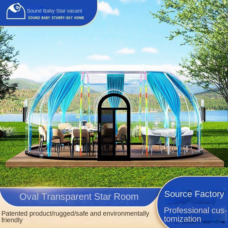 Transparent 360-Degree PC Star Tent Rainproof Thermal Insulation Outdoor Sunshine Green Prefab Restaurant Bubble House