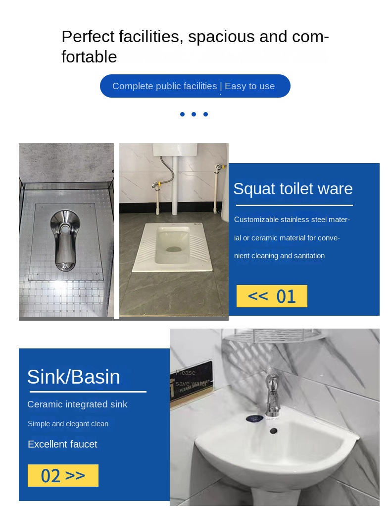 Customized Trailer Mobile Environmental Protection Toilet Plastic Material for Scenic Construction Site Public Toilet Rental