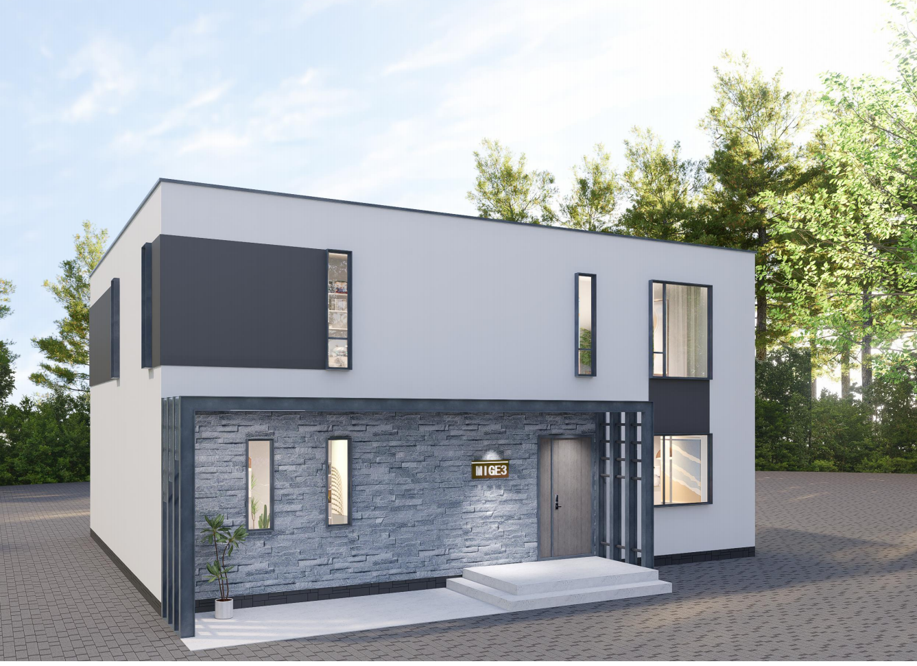 Factory‑prefabricated modular Elegant Modular house with precast reinforced concrete walls and wooden roof