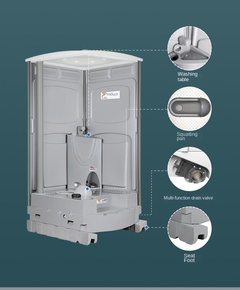 Modern HDPE Thickened Mobile Environmental Protection Portable Outdoor Toilet with Shower Room