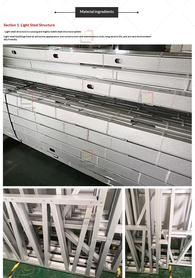 Modular Light Steel Movable Activity Camping House Outdoor Homestay Anticorrosive High-end Villa Fine Decoration Floor Standing