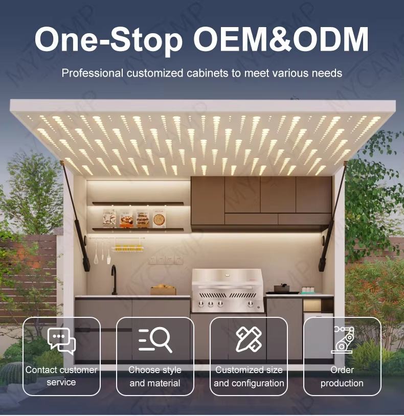 Outdoor Bbq Kitchen Garden Eco-Friendly Modular Kitchen Cabinets for Guesthouse