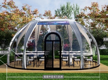 360 Panoramic Transparent Steel Spherical Tent Mobile Starry Sky Room for Hotels Outdoor Camping Homestays