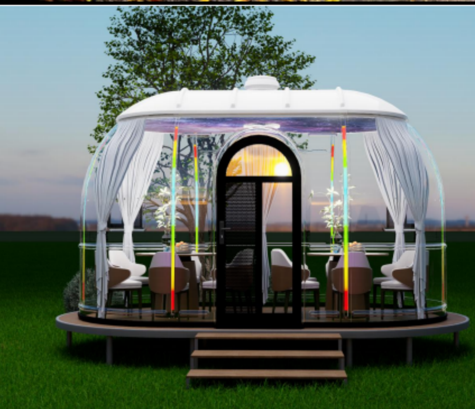 360 Panoramic Transparent Steel Spherical Tent Mobile Starry Sky Room for Hotels Outdoor Camping Homestays