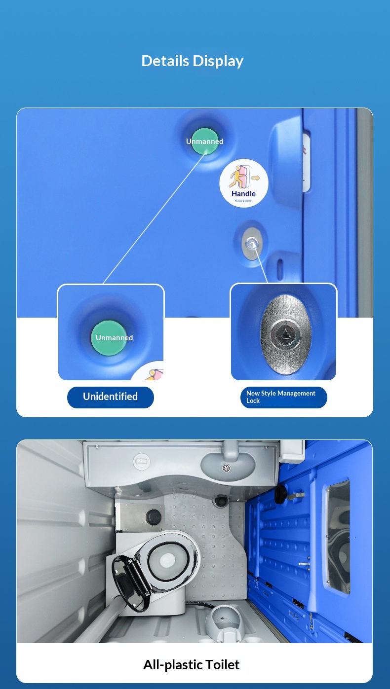HDPE Thickened Mobile Environmental Protection Portable Outdoor Toilet with Shower Room