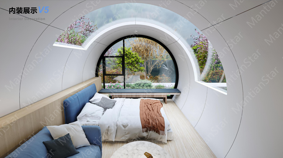 Source Manufacturers Supply Space Capsule Integrated Micro-House Steel Mobile Home for Homestay and Villa Container Material