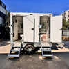 Custom Modern Steel Double White Toilet Trailer Environmental Protection Mobile Outdoor House Toilet