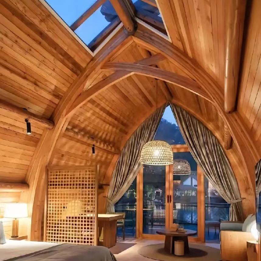 Creative Cultural Tourism Boat Houses & Wooden Houses for Garden Hotels Resort Villas Made of Solid Pine Wood