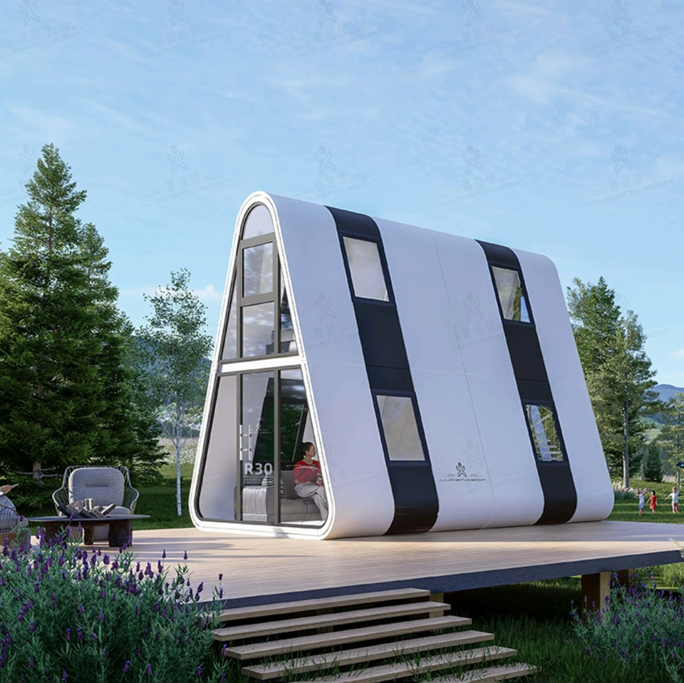 Flat pack waterproof A shape prefab tiny house for resort