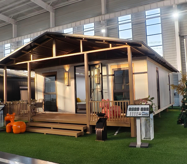 Terrace Double Wing Expansion Steel Folding Room with Eaves 2.5mm Thickness Modern Design for Hotel Bedroom Use