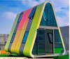 Creative Intelligent Light Steel Container Modular House for Camping Rice Group Homestay Kitchen Activity Triangle House Design
