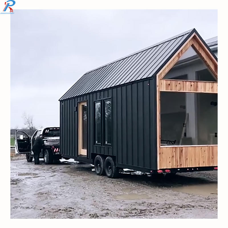 Prefabricated Mobile Space Modern House Small Trailer House With Wheels With a Loft Travel Trailer