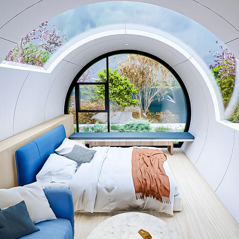 Aluminum Alloy Star Room Space Capsule Mobile Outdoor Homestay Sun Room Sunshade House Hotels Factory Assembly Apple Steel Villa