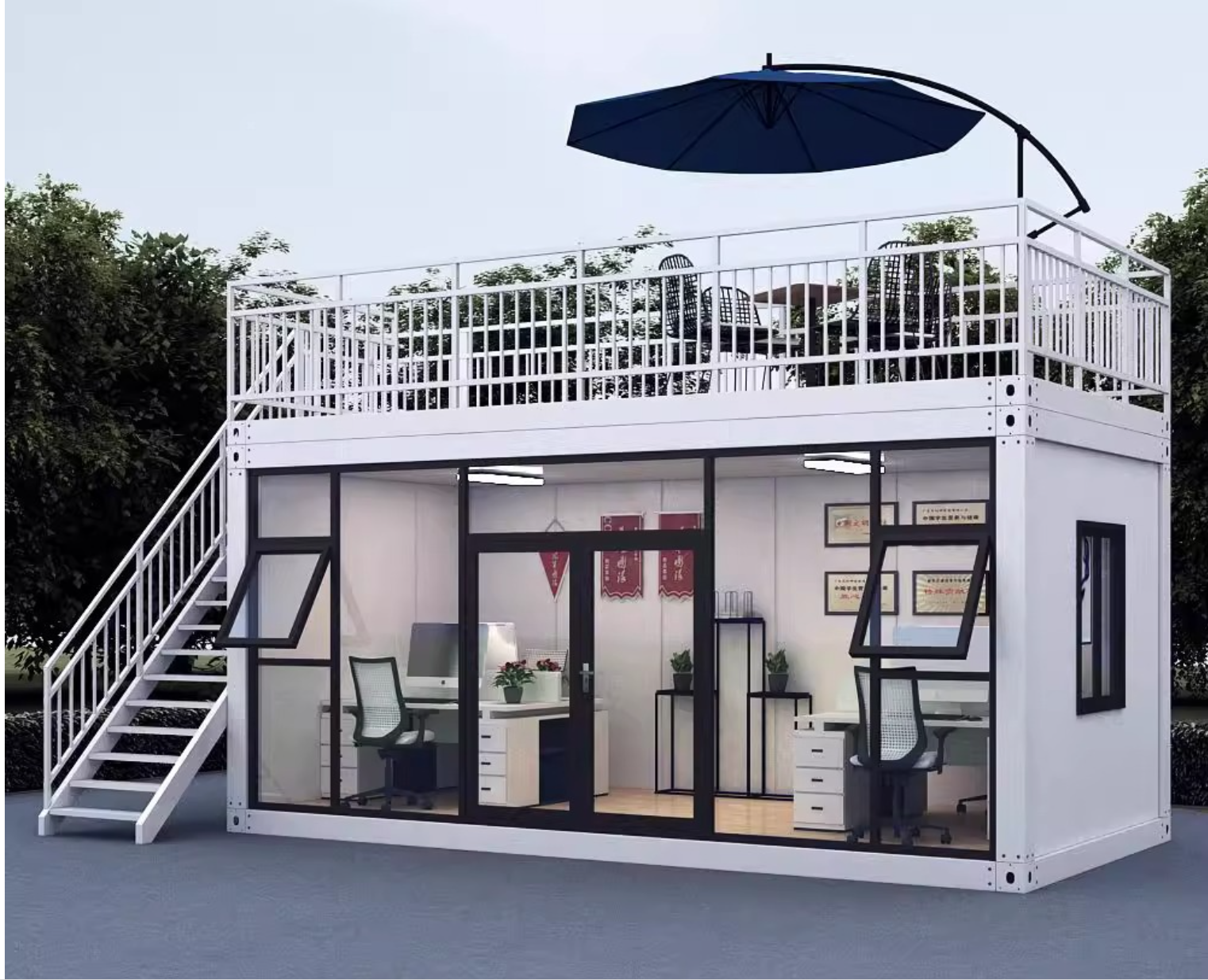Residential Container Mobile Room Fast LCL Export Trade Simple Activity Board Equipment Flat Pack Steel House Office Building