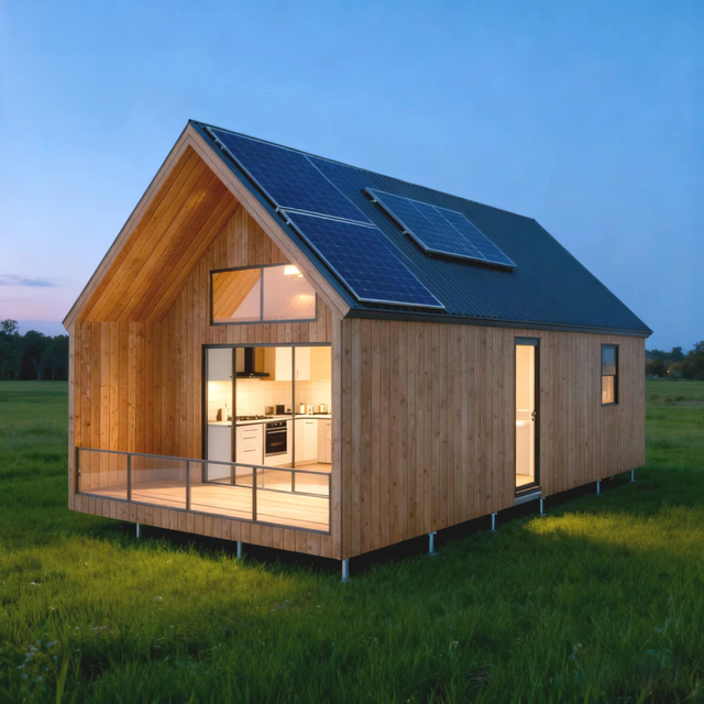 Prefabricated Modern Garden Building, Mini Tiny House, Light Steel Villa, Luxury Style With Kitchen and Bathroom.