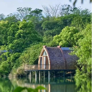 Creative Cultural Tourism Boat Houses & Wooden Houses for Garden Hotels Resort Villas Made of Solid Pine Wood
