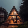 Premium Prefab Villa Eco Friendly Wooden Structure Triangular House