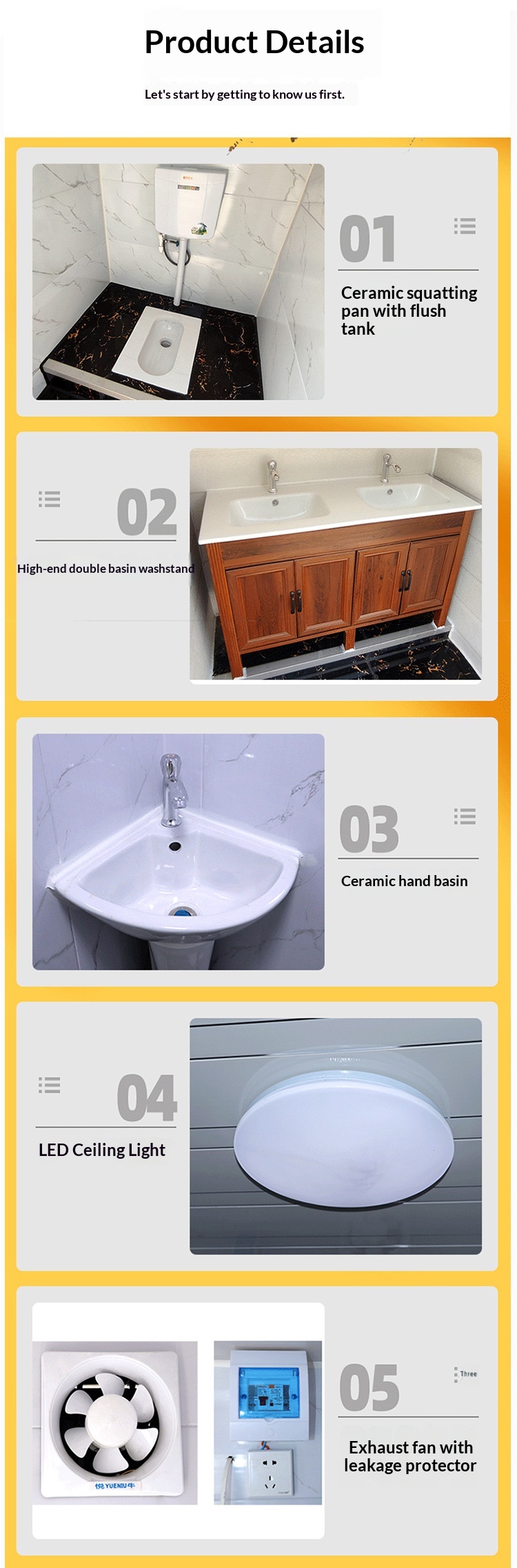 Scenic Area Park Luxury Metal Eco-Friendly Mobile Outdoor Floor Mounted Public Toilet for Men and Women