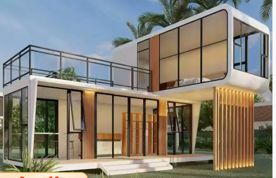 Double Apple Pod Prefab Houses Eco-Friendly Lightweight Capsule Hotel Room Waterproof and Safe Sleeping for Parks Courtyards
