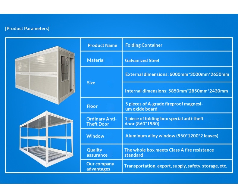 Waterproof Flame Retardant Folding Steel Rectangular Activity House with Integrated Container and Quick LCL