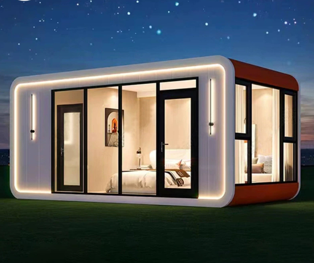 Luxury Exterior Modular Prefabricated Apple Cabin Container House Sandwich Panel for Office Hotel