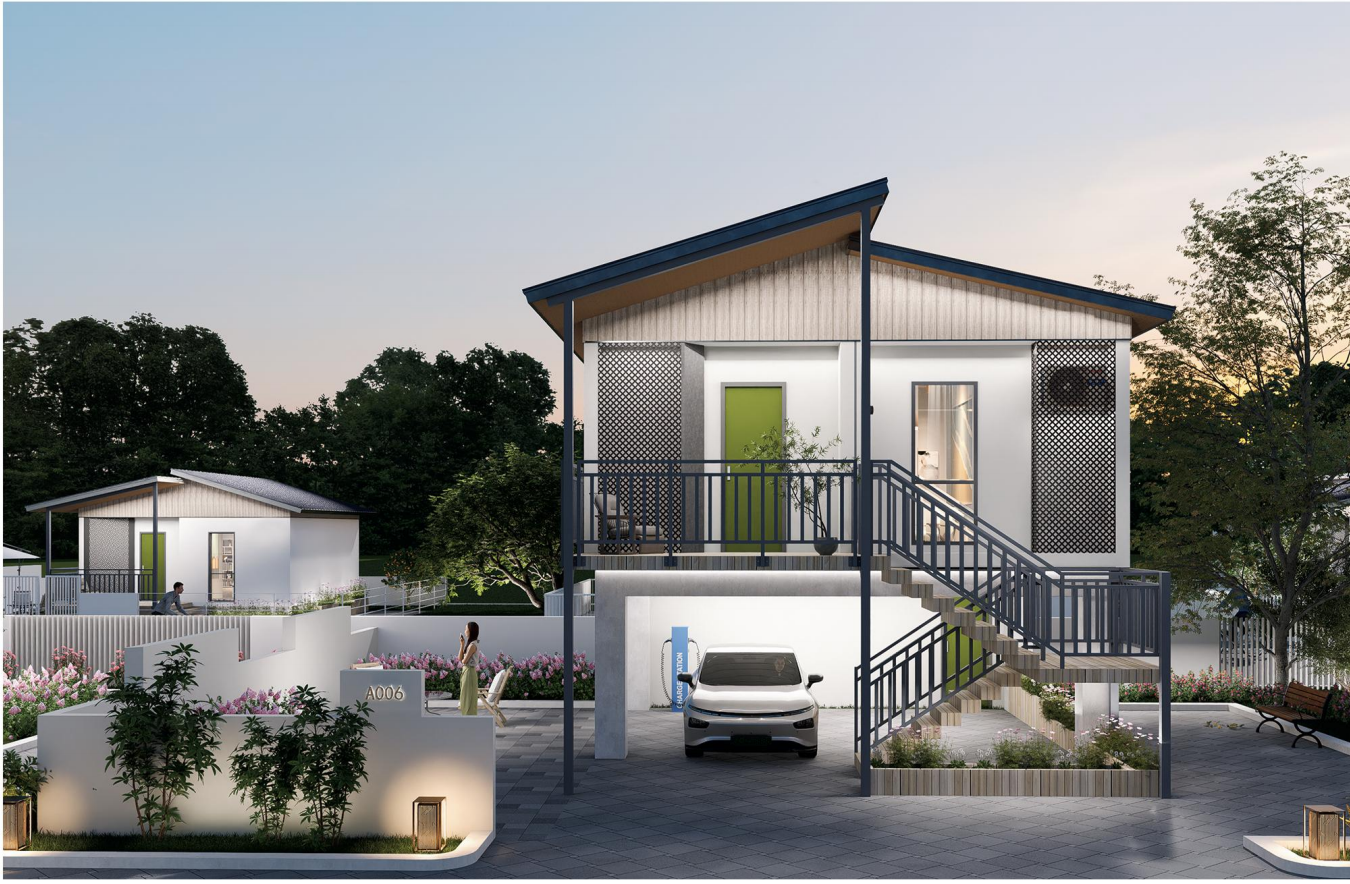 Elegant Modular house with precast reinforced concrete walls and light‑steel roof