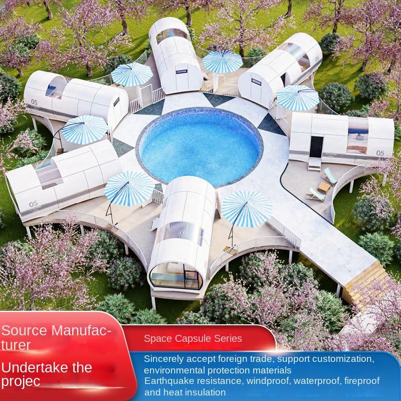 Source Manufacturers Supply Space Capsule Integrated Micro-House Steel Mobile Home for Homestay and Villa Container Material