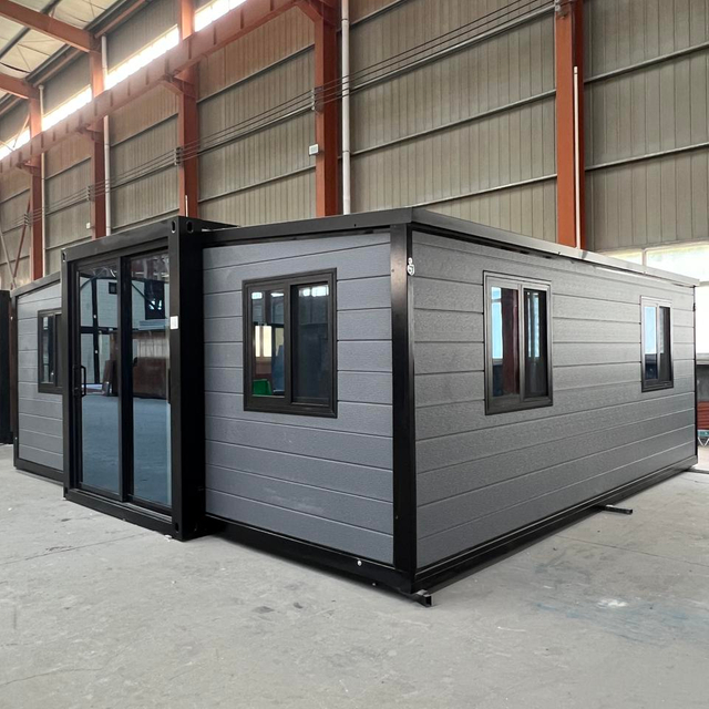 Triple-In-One Expandable Folding Steel Container House Factory-Supplied Modern Villa Use Double-Wing Deployable Container Office
