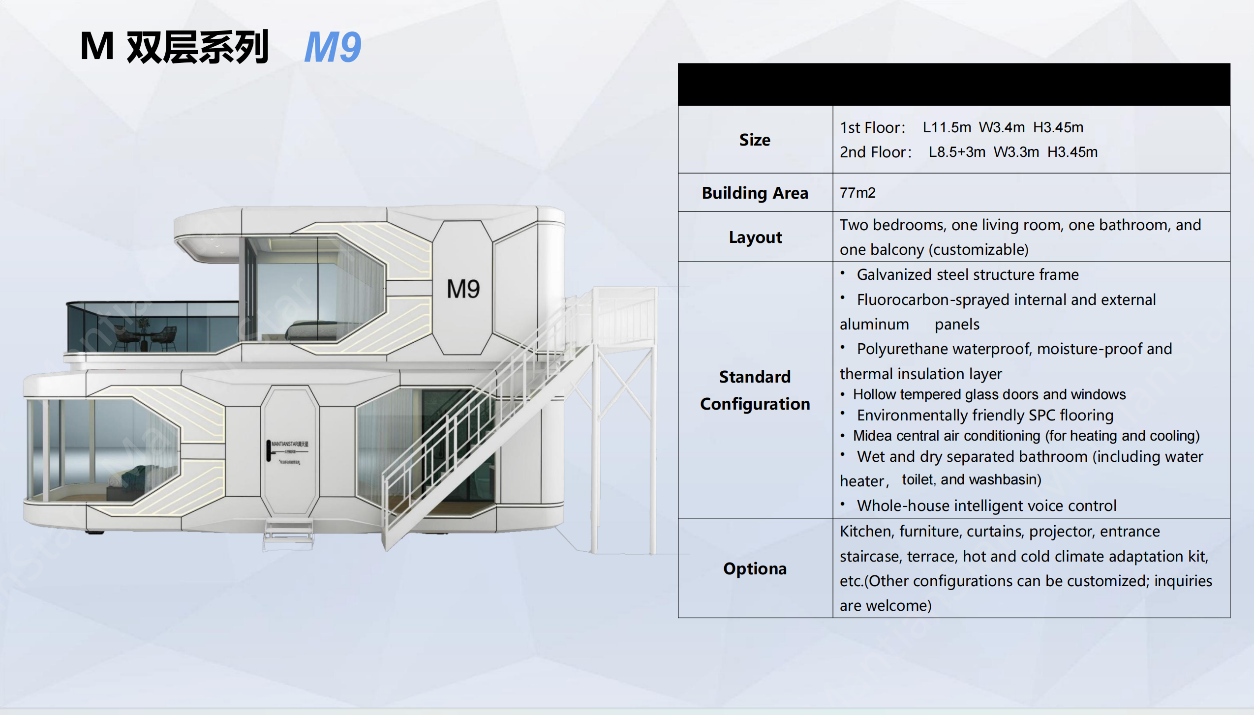Luxury Double-Deck Space Capsule Home System Mobile Beach Hotel & Homestay Container Houses for Supermarket & Office Building